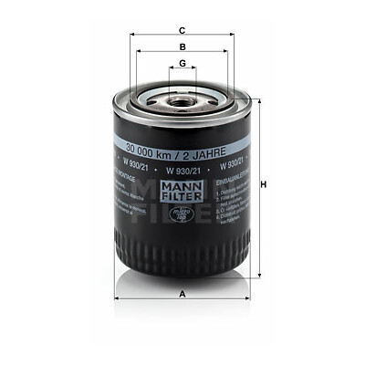 Filtro olio MANN-FILTER W 930/21