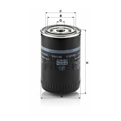 Filtro olio MANN-FILTER W 940/50