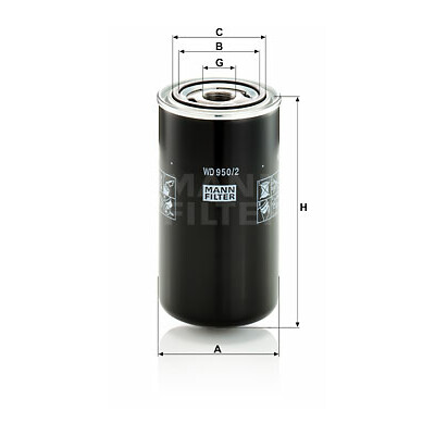 Filtro idraulico, cambio automatico MANN-FILTER WD 950/2