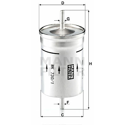Filtro carburante MANN-FILTER WK 730/1