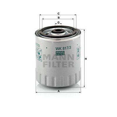 Filtro carburante MANN-FILTER WK 817/3 x