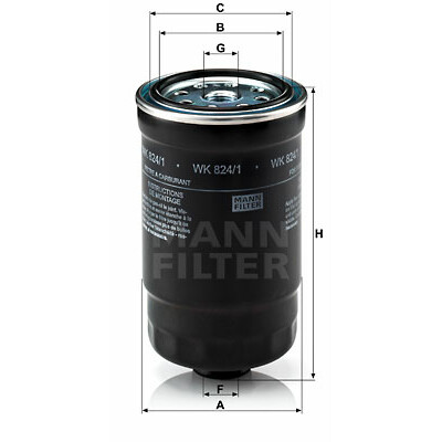 Filtro carburante MANN-FILTER WK 824/1