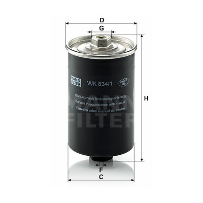 Filtro carburante MANN-FILTER WK 834/1