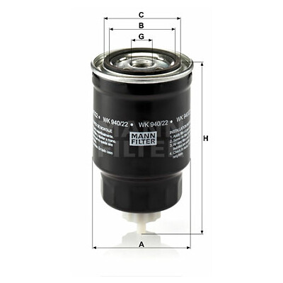 Filtro carburante MANN-FILTER WK 940/22