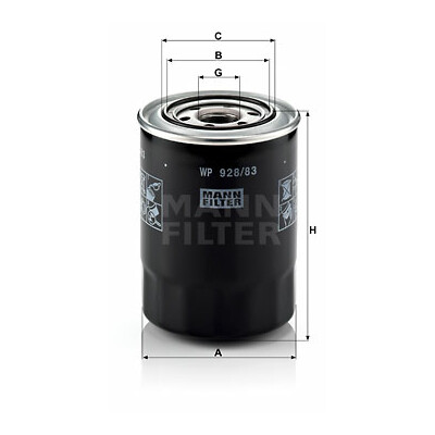Filtro olio MANN-FILTER WP 928/83
