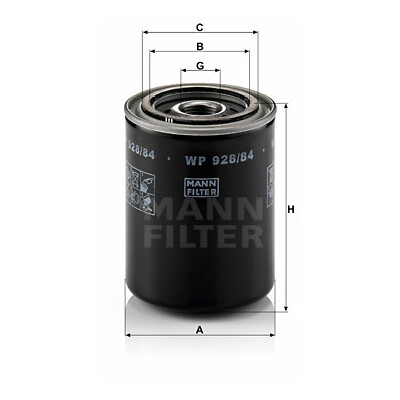 Filtro olio MANN-FILTER WP 928/84