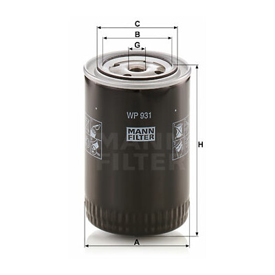 Filtro olio MANN-FILTER WP 931
