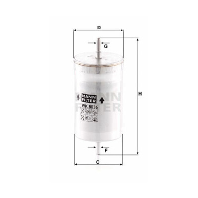 Filtro carburante MANN-FILTER WK 8036