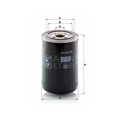 Filtro olio MANN-FILTER W 940/18