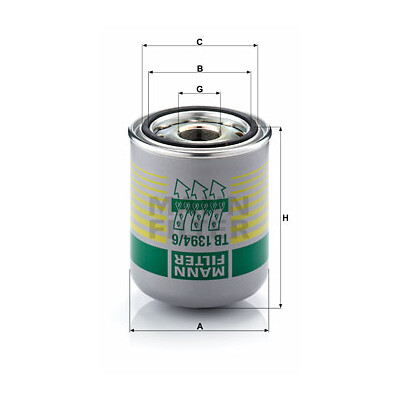 Cartuccia essiccatore aria, sistema aria compressa MANN-FILTER TB 1394/6 x
