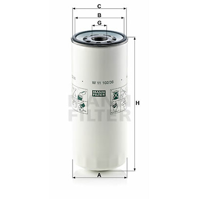 Filtro olio MANN-FILTER W 11 102/36