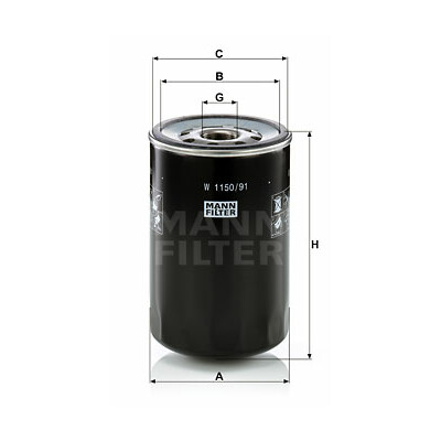 Filtro, sistema idraulico operatore MANN-FILTER W 1150/91