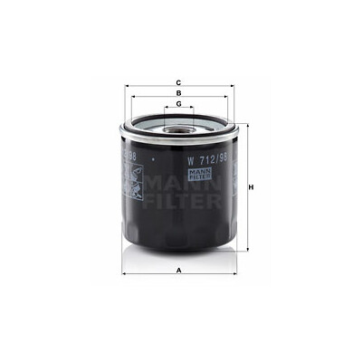 Filtro olio MANN-FILTER W 712/98