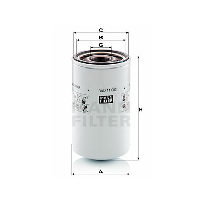 Filtro, sistema idraulico operatore MANN-FILTER WD 11 002