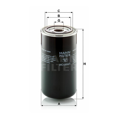 Filtro, sistema idraulico operatore MANN-FILTER WD 950/5