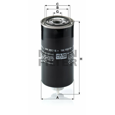 Filtro carburante MANN-FILTER WK 950/16 x