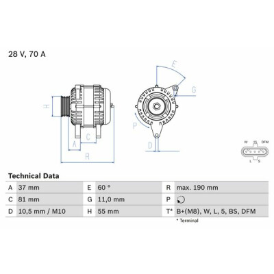Alternatore BOSCH 0 986 045 160