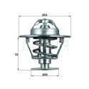 Termostato, liquido di raffreddamento MAHLE ORIGINAL TX 86 76D