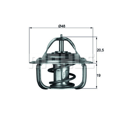 Termostato, liquido di raffreddamento MAHLE ORIGINAL TX 1 87D