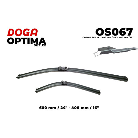WC400600 OXIMO Tergicristalli 600 mm anteriore, Spazzole flat blade