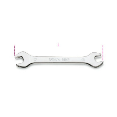 Chiave a doppia estremità cromata lucida 14 x 15 mm