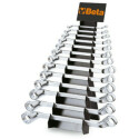 Set di 13 chiavi poligonali ad anello con supporto