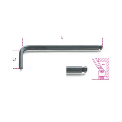 Pacchetto: Chiave esagonale, offset, testa sferica, brunita 2,5 MM