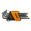 Set di 8 chiavi disassate a testa sferica per viti a testa Torx®