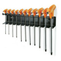 Set di chiavi a bussola sfalsate da 11 pezzi per viti a brugola Torx® con supporto