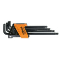 Set di 8 chiavi offset a testa sferica, modello lungo, per viti a testa Torx®