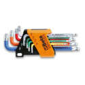 Set di 8 chiavi sfalsate colorate a testa sferica per viti a testa Torx®