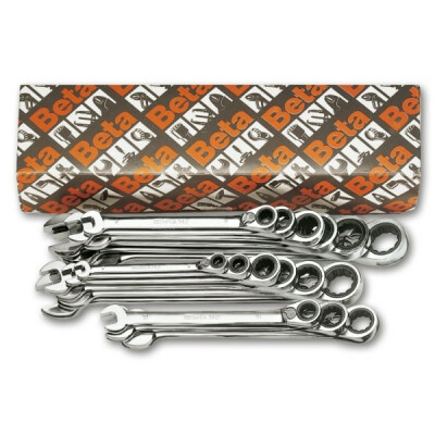 Set di chiavi combinate a cricchetto reversibile da 17 pezzi