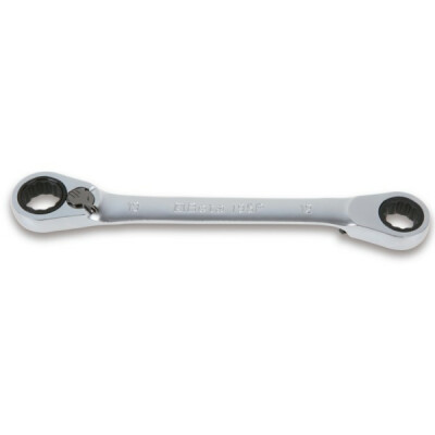 Chiave a doppio anello inclinata a cricchetto reversibile 15° 8 x 10 mm dia1 18,2 mm dia2 21,5 mm