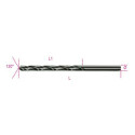 Trapano serie lunga in acciaio HSS completamente rettificato brunito diametro 3 MM