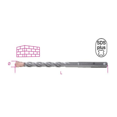 Punta per muratura corpo fresato, con punta in carburo, gambo SDS Plus diametro 6 MM