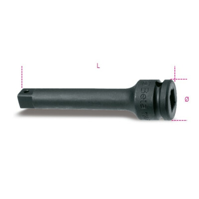 Prolunga ad impatto con squadra maschio e femmina da 1/2” diametro 25 MM