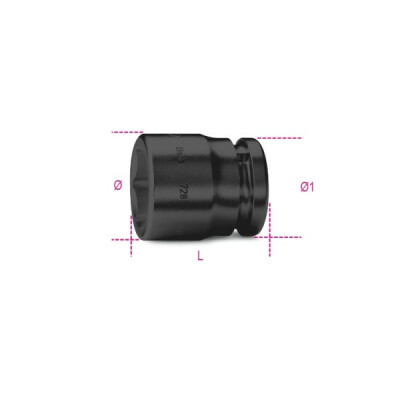 Bussola a impulsi con quadro femmina 3/4, esagono incassato, serie normale, fosfatata 1,1/4 diametro 48,5 MM