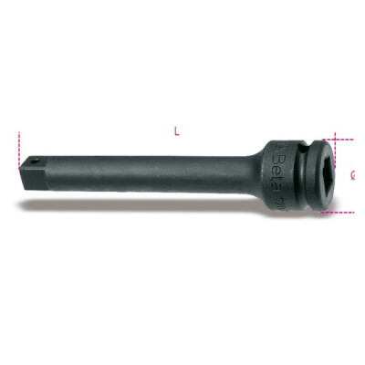 Prolunga ad impatto con squadra maschio e femmina 3/4 fosfatata diametro 44 MM