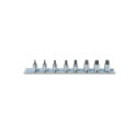 Set presa esagonale maschio con 1/4&quot; femmina quadrata cromata