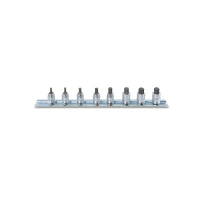Set presa esagonale maschio con 1/4" femmina quadrata cromata