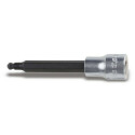 Chiave a bussola esagonale con testa sferica e quadro femmina 3/8&quot; cromato - punte brunite 8 MM