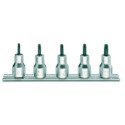 Set di 5 prese maschio per viti con impronta Torx® antimanomissione nella staffa
