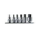 Serie di bussole esagonali maschio con 1/2&quot; femmina quadrata cromata