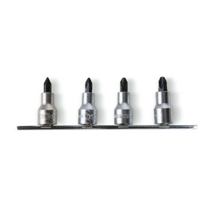 Set di chiavi a bussola per viti Philips® a croce, quadro 1/2", cromato - punta brunita