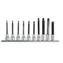 Set di 10 bussole lunghe per viti Torx® con supporto