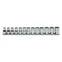 Set bussole multiflate con quadro femmina da 1/2&quot;, esagono incassato, cromate
