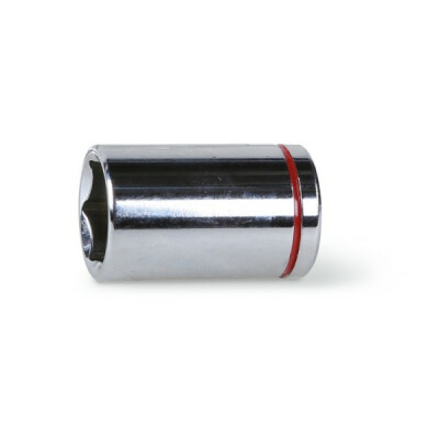 Chiave a bussola colorata con bussola quadra da 1/2", presa esagonale, cromata 24 MM Rossa
