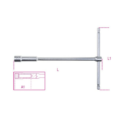 Chiave a T semplice con cava esagonale profonda 17 MM