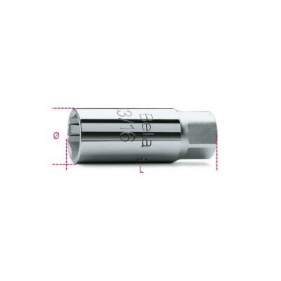 Chiave a tubo quadra 3/8" femmina, per candele 16 MM 5/8".