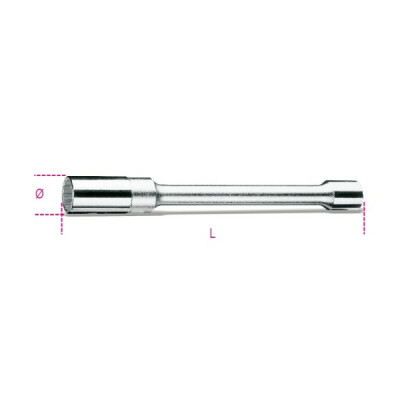 Chiave a tubo poligonale con quadro femmina da 1/2”, tipo lungo, per candele 16 MM 5/8”